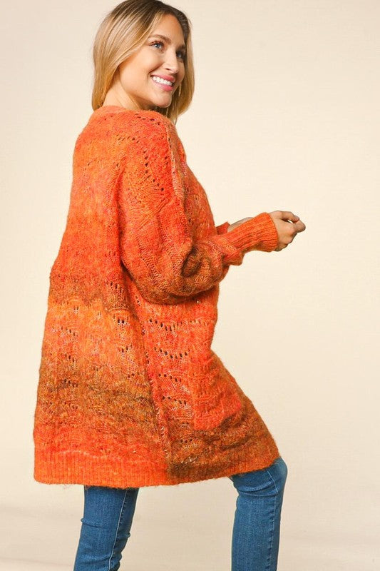 Rust Ombre Cardigan