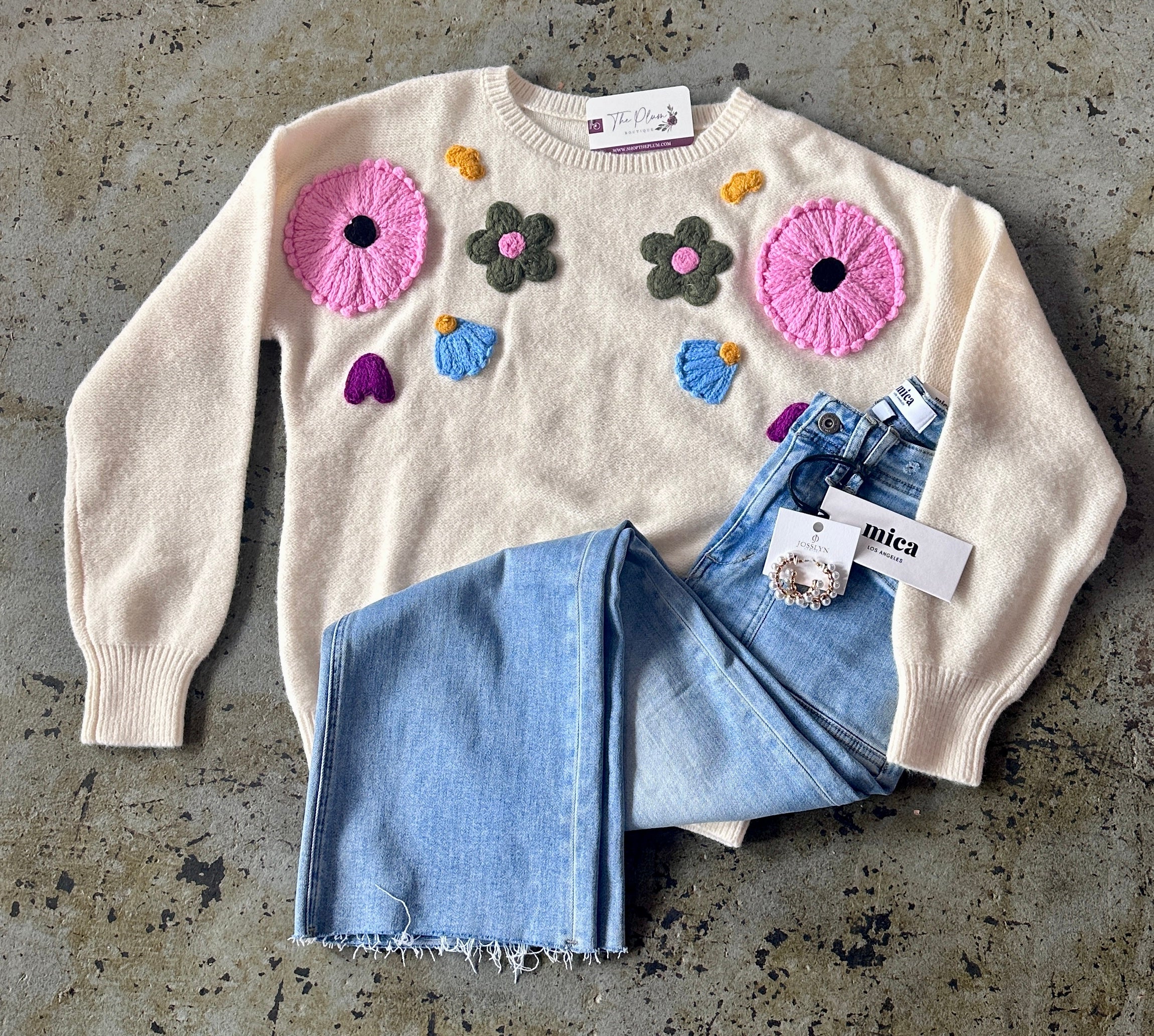 Flower Pattern Sweater