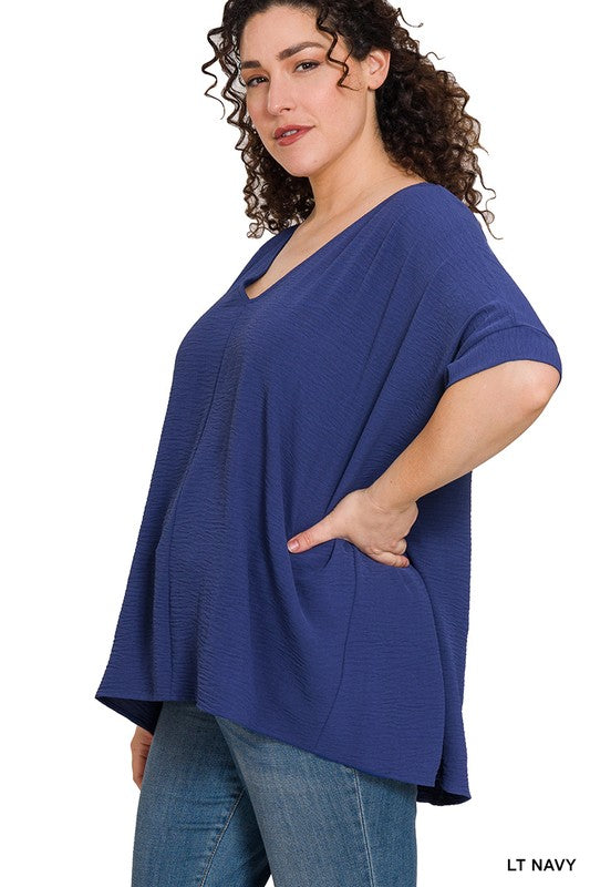 V-Neck Front Seam Top