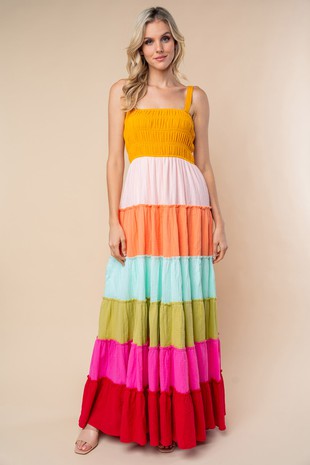 Colorblock Tiered Maxi