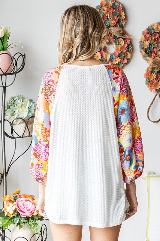 Floral Sleeve Blouse