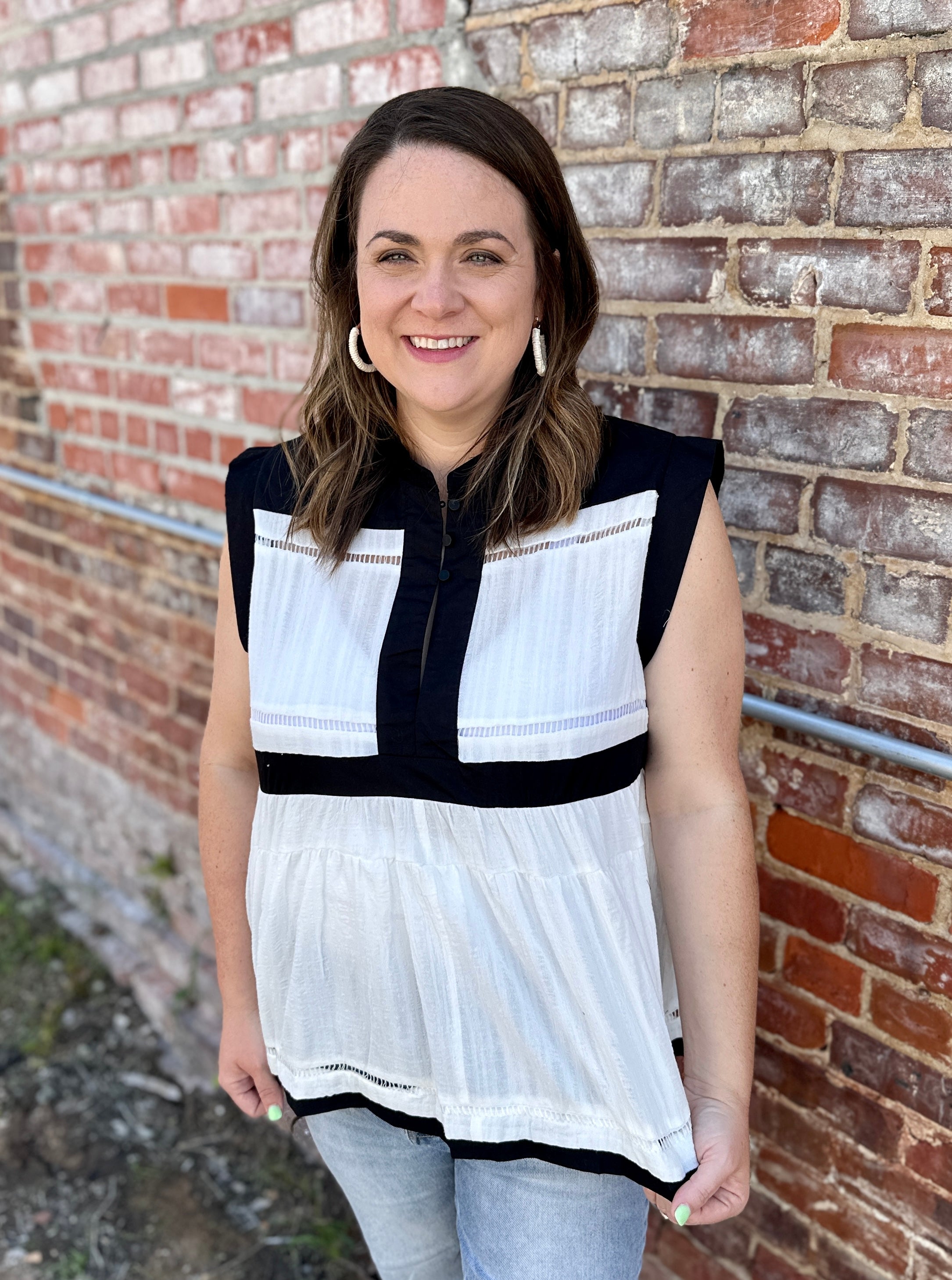 Black Trim Blouse