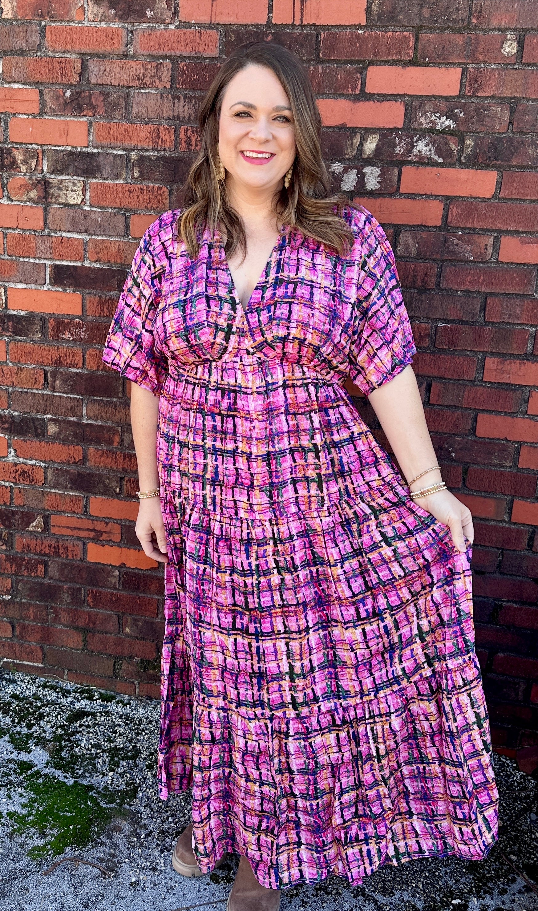 Plaid Midi Dress