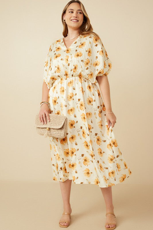 Cream Floral Midi