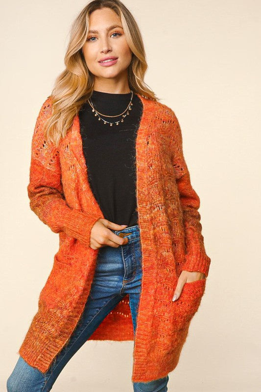 Rust Ombre Cardigan